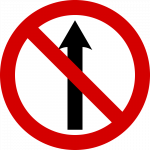 No entry or ‘No straight ahead’