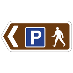Pedestrian sign to a car park
