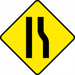 Road narrows from right
