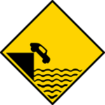 Unprotected quay, canal or river