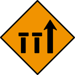 Two nearside lanes (of three) closed. Two alternative styles